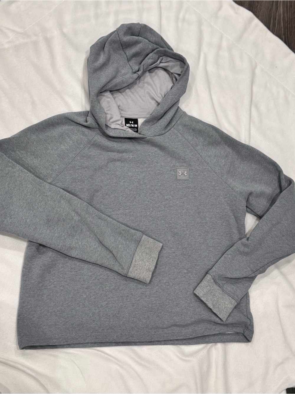 Under Armour Light Gray Pullover Hoodie with Chest Logo